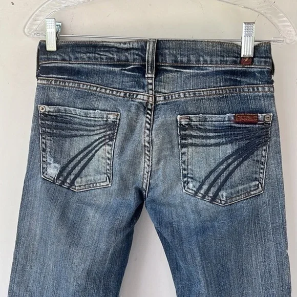 7 For All Mankind Dojo Jeans Size 24 Womens Denim Bermuda Shorts 7FAMK Cotton - Picture 6 of 12